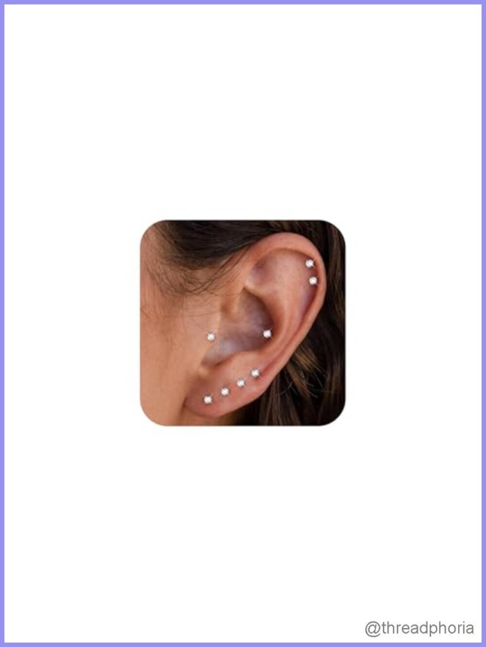 6 Pairs Tiny 2mm CZ Stainless Steel Stud Earrings for Men Women Piercing Set